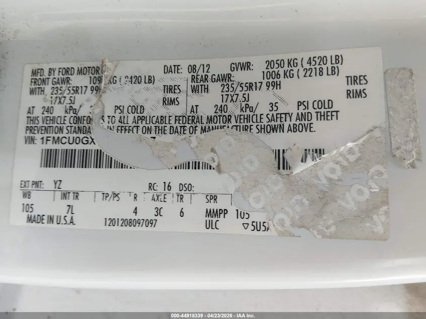2013 FORD ESCAPE SE