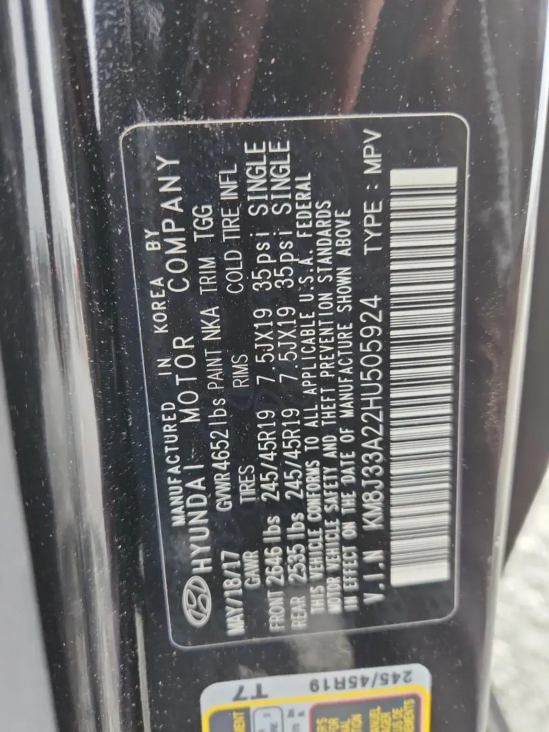 2017 HYUNDAI TUCSON LIMITED  