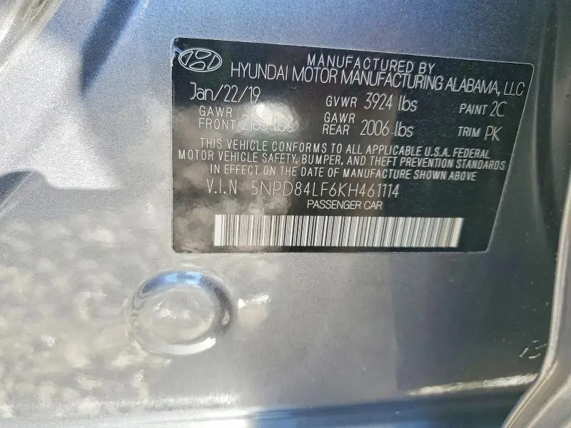 2019 HYUNDAI ELANTRA SEL  