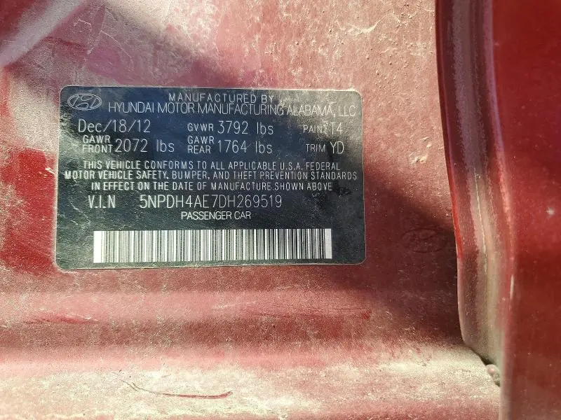 2013 HYUNDAI ELANTRA GLS  