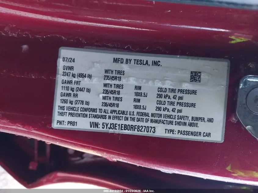 2024 TESLA MODEL 3 LONG RANGE DUAL MOTOR ALL-WHEEL DRIVE