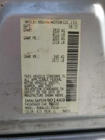 2015 NISSAN ALTIMA 2.5  