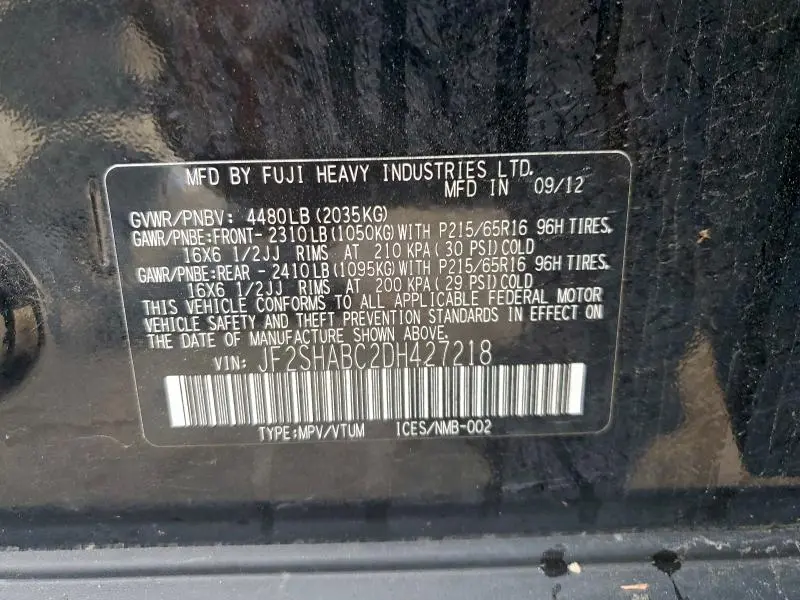 2013 SUBARU FORESTER 2.5X  