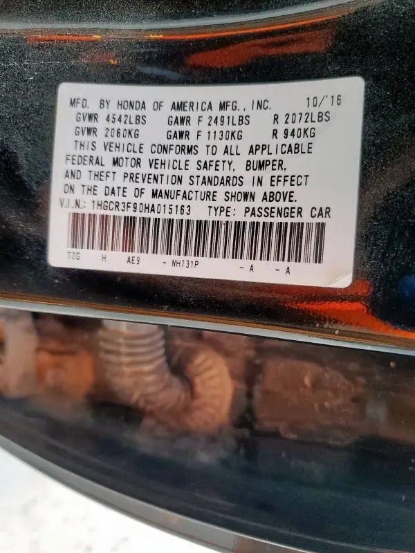 2017 HONDA ACCORD TOURING  