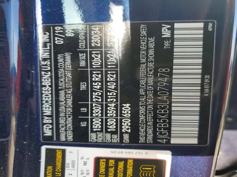 2020 MERCEDES-BENZ GLE 450 4MATIC  