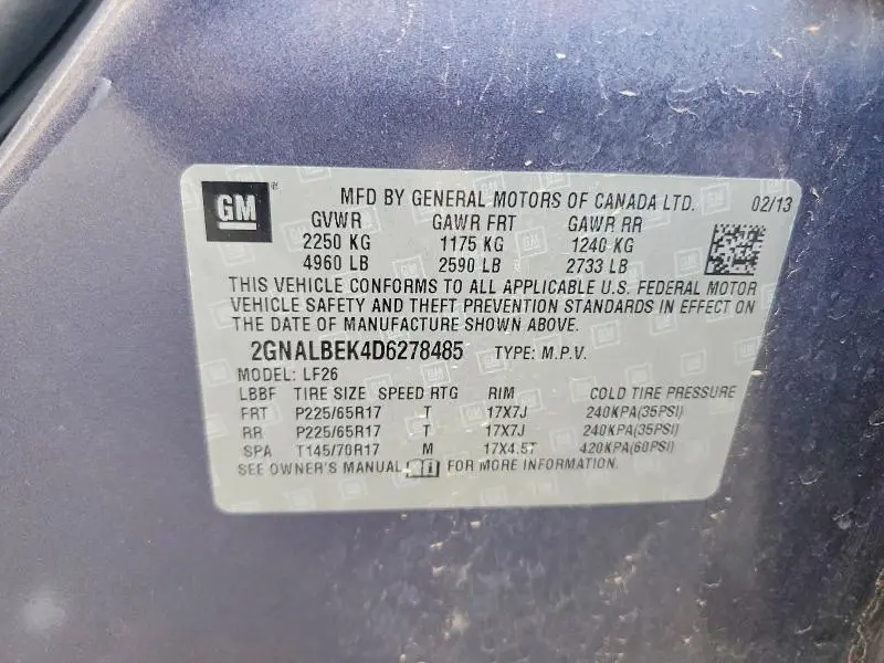 2013 CHEVROLET EQUINOX LS  