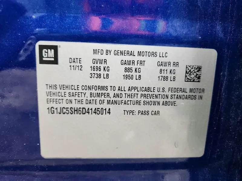 2013 CHEVROLET SONIC LT  