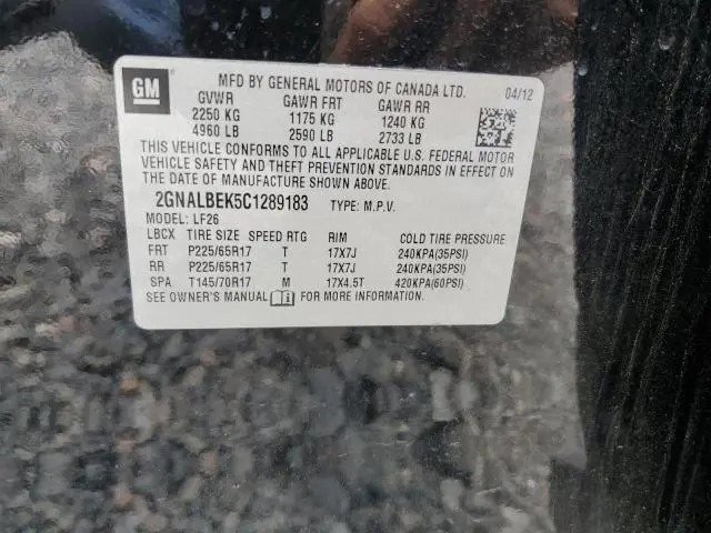 2012 CHEVROLET EQUINOX LS  