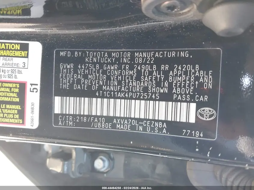 2023 TOYOTA CAMRY LE
