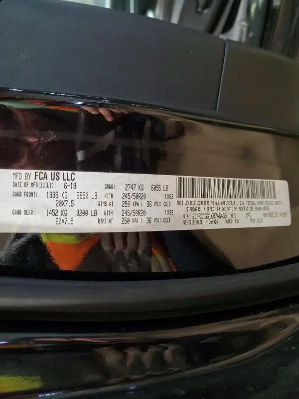 2019 CHRYSLER PACIFICA LIMITED  