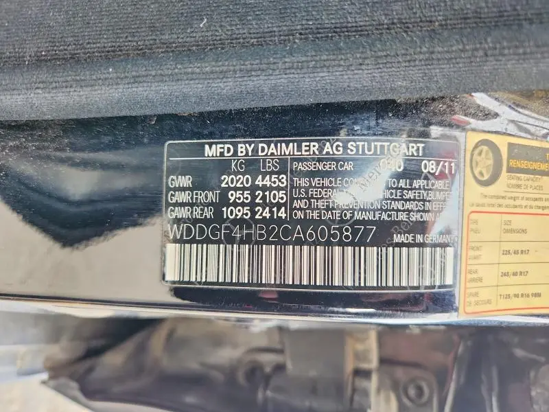 2012 MERCEDES-BENZ C 250  