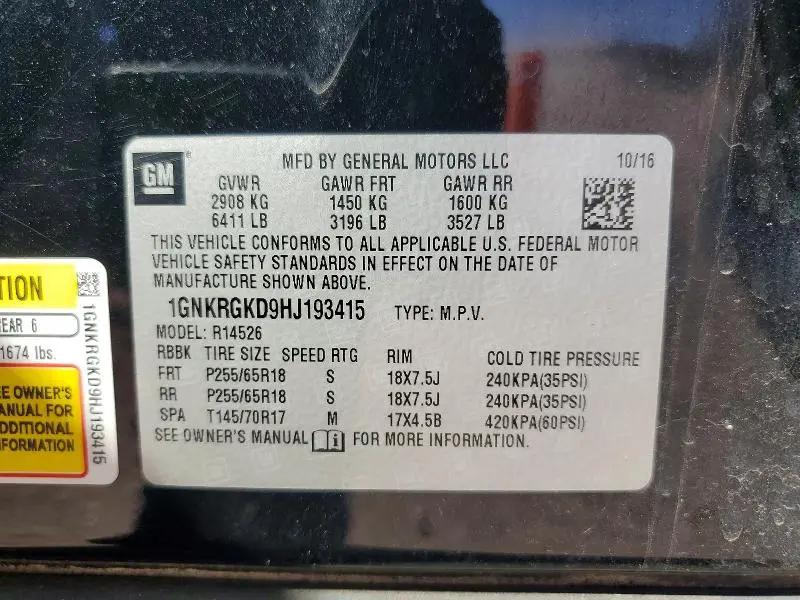 2017 CHEVROLET TRAVERSE LT  