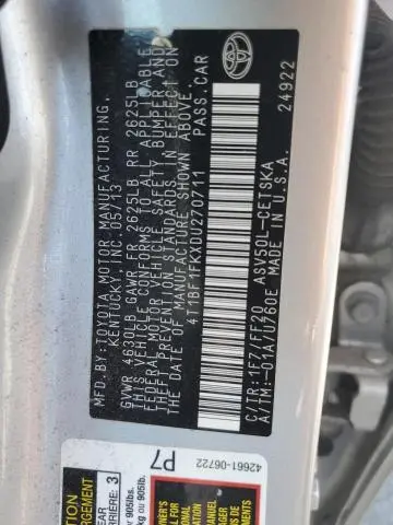 2013 TOYOTA CAMRY L  