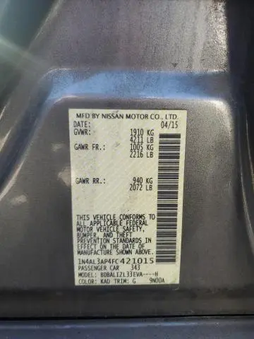2015 NISSAN ALTIMA 2.5  
