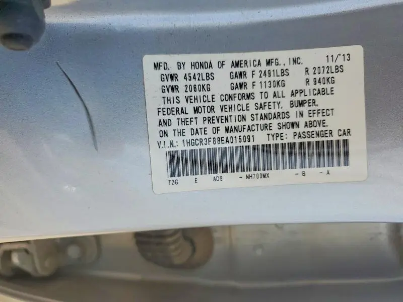2014 HONDA ACCORD EXL  