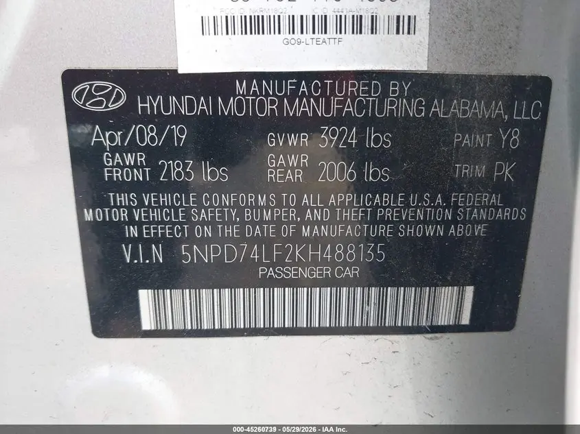 2019 HYUNDAI ELANTRA SE