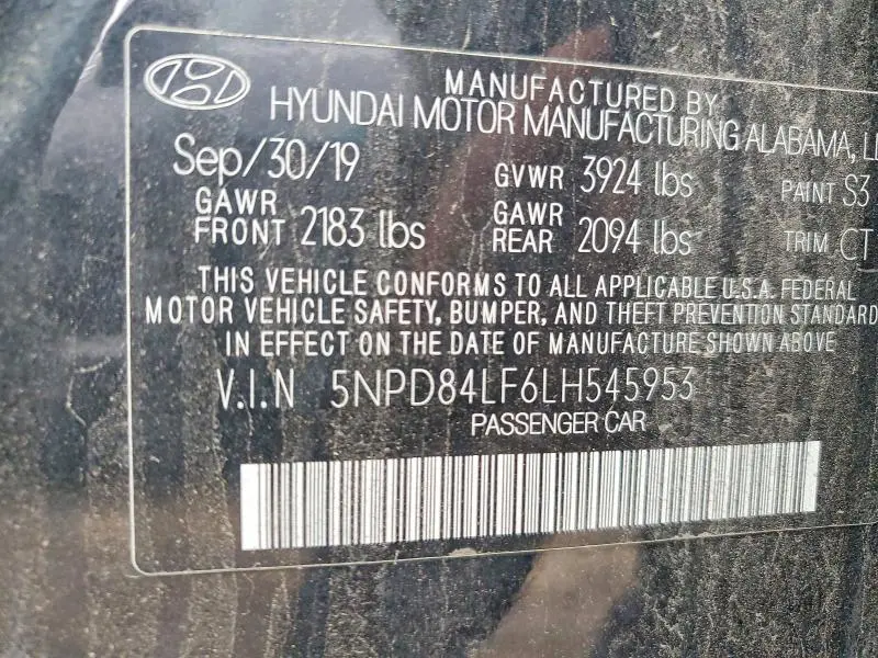 2020 HYUNDAI ELANTRA SEL  