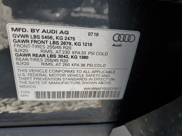 2018 AUDI Q5 PREMIUM PLUS  