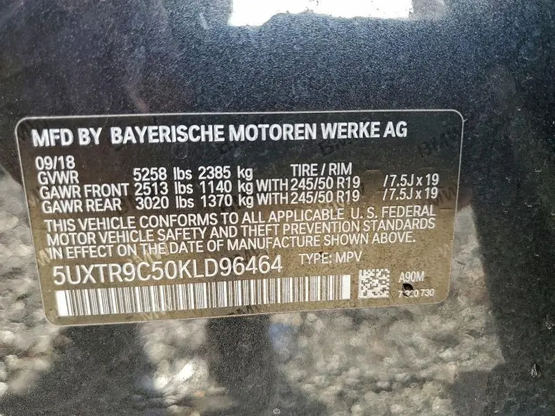 2019 BMW X3 XDRIVE30I  