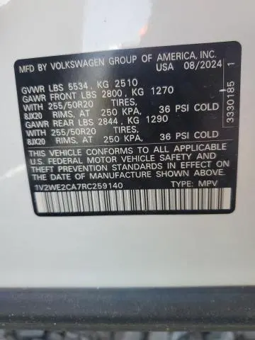 2024 VOLKSWAGEN ATLAS CROSS SPORT SE  