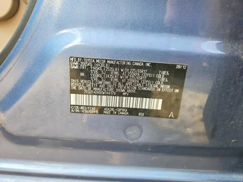 2012 TOYOTA RAV4 BASE  