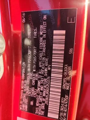 2016 TOYOTA 4RUNNER SR5/SR5 PREMIUM  