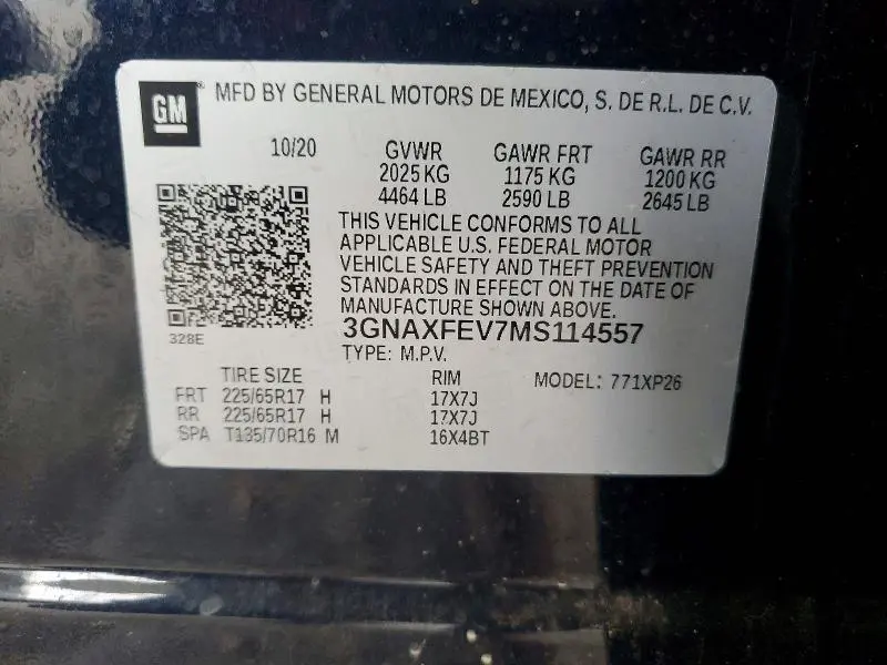 2021 CHEVROLET EQUINOX   