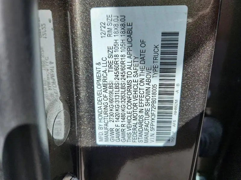 2023 HONDA RIDGELINE RTL-E  