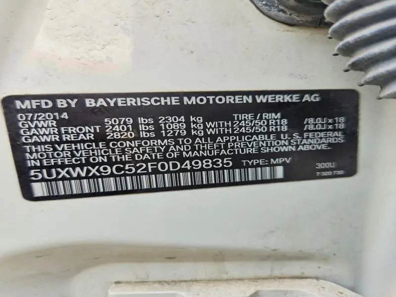 2015 BMW X3 XDRIVE28I  