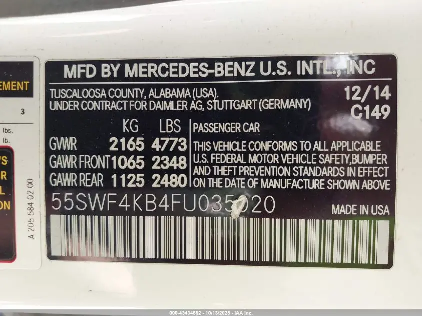 2015 MERCEDES-BENZ C 300 LUXURY 4MATIC