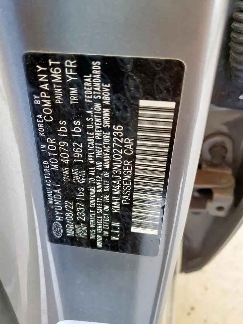 2022 HYUNDAI ELANTRA BLUE